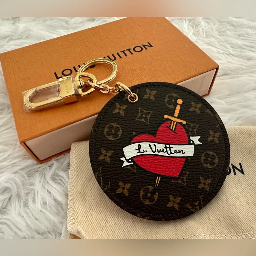 Louis Vuitton LE Monogram Stories Bag Charm Key Holder Ring